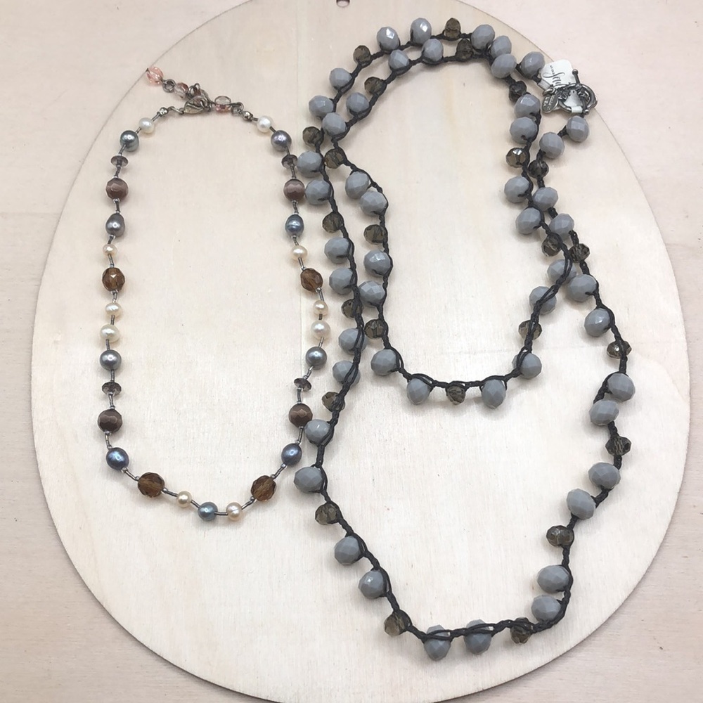 Curated bundle layered look boho festival necklaces lot 2.